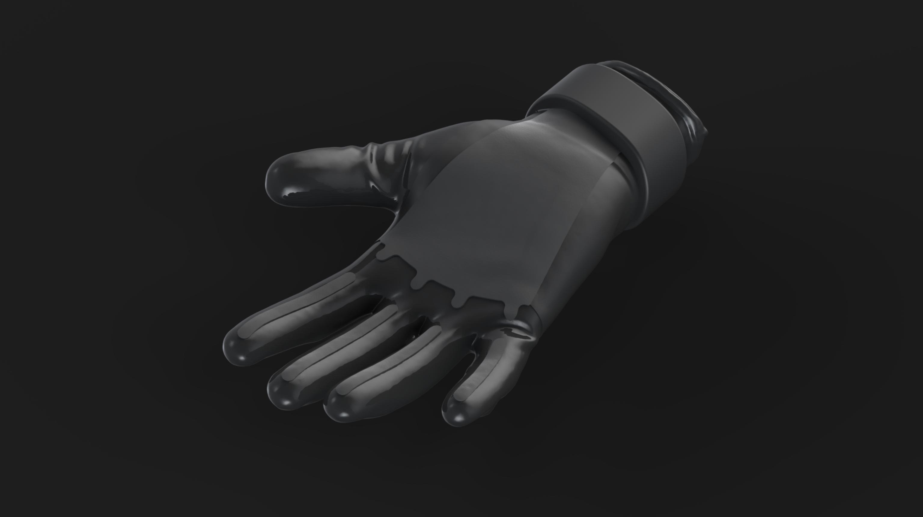 Concept render of the inherent™ prosthesis, open palm view.